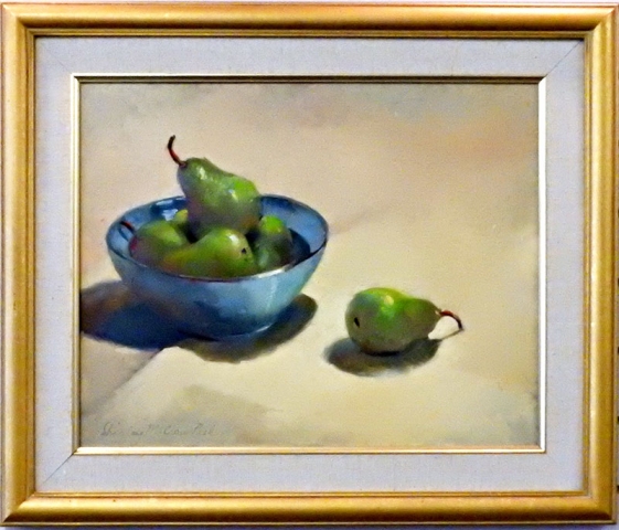 Blue Bowl With Pears by Shirley Peel