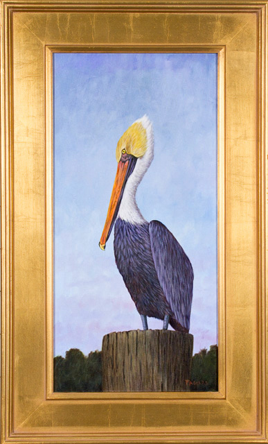 Brown Pelican  Oil by Albert Faggard