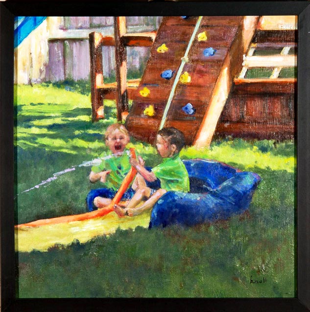 Pals for Life - First Place  Oil be Barbara Noll