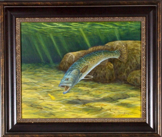 Speckled Trout  Oil by Albert Faggard