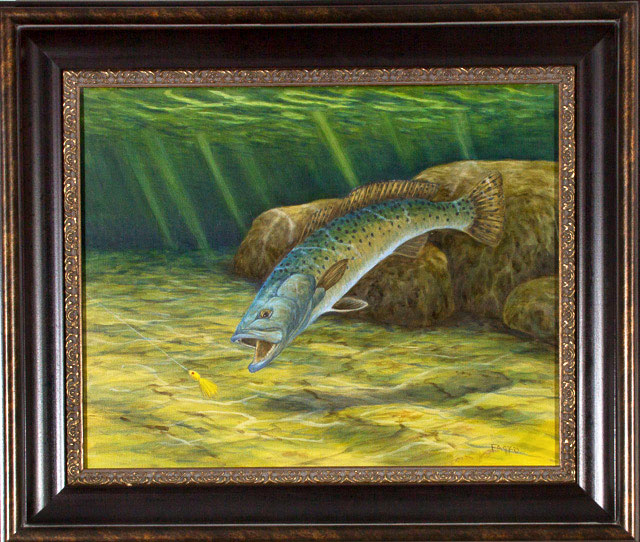 Speckled Trout  Oil by Albert Faggard