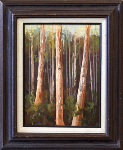 Aspen Trees by Jane Martin, Oil, $125