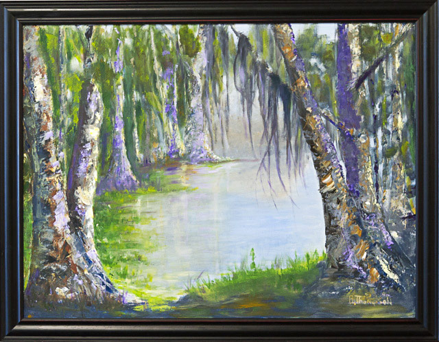 Honorable Mention - Catahoula Lake by Bonnie Thompson, Oil, $450