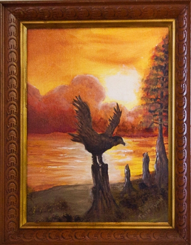 Eagle Landing by Trish Ryan, Oil, $100