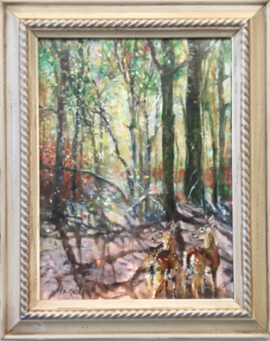 Third Place - Falling Leaves by Barbara Noll, Oil, $250