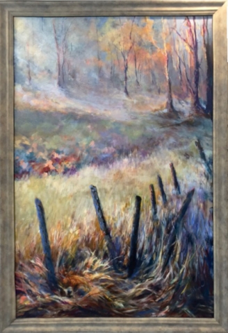 Honorable Mention - Misty Morn by Elaine LeBlanc, Oil, $595
