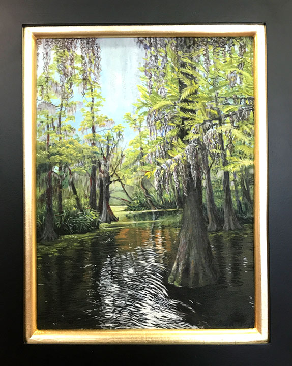 First Place - "Cow Bayou" by Gayle Pugh, Acrylic, $250